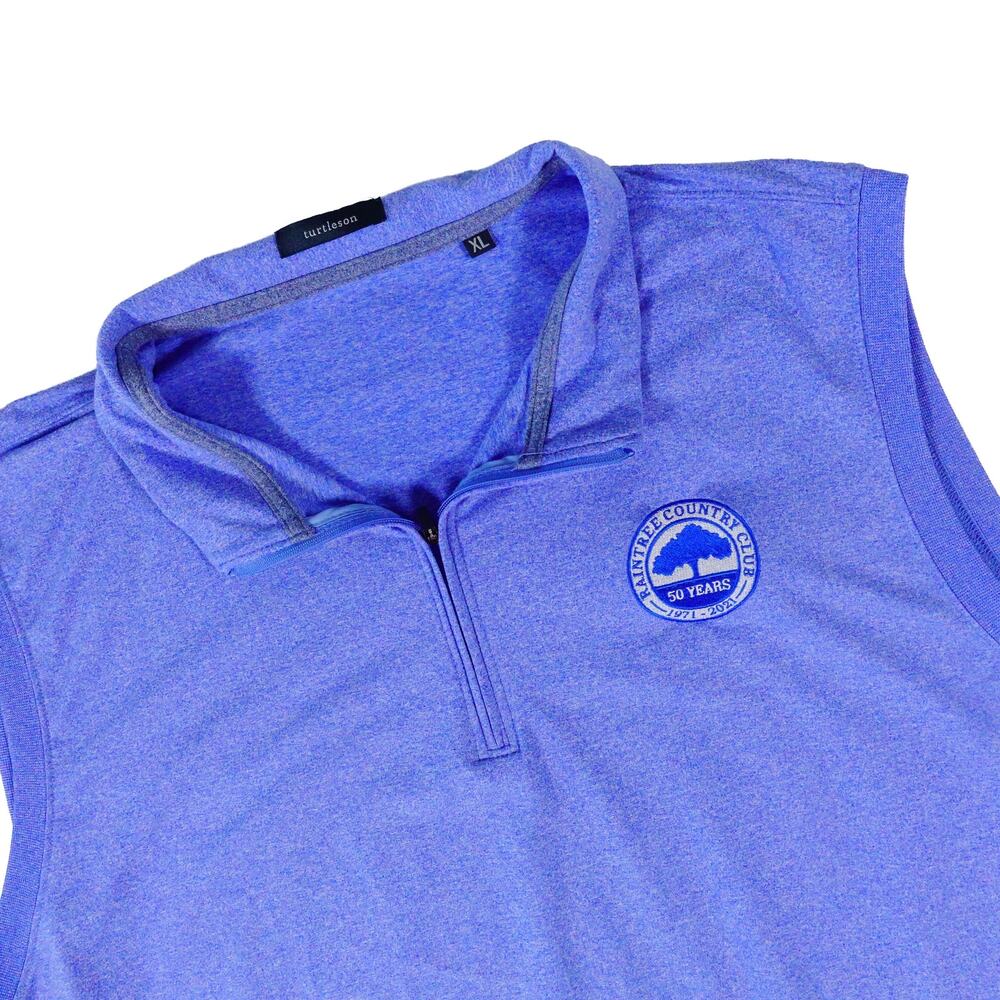 Turtleson Raintree Country Club Performance Blue 1/4 Zip Pullover Vest Men's XL